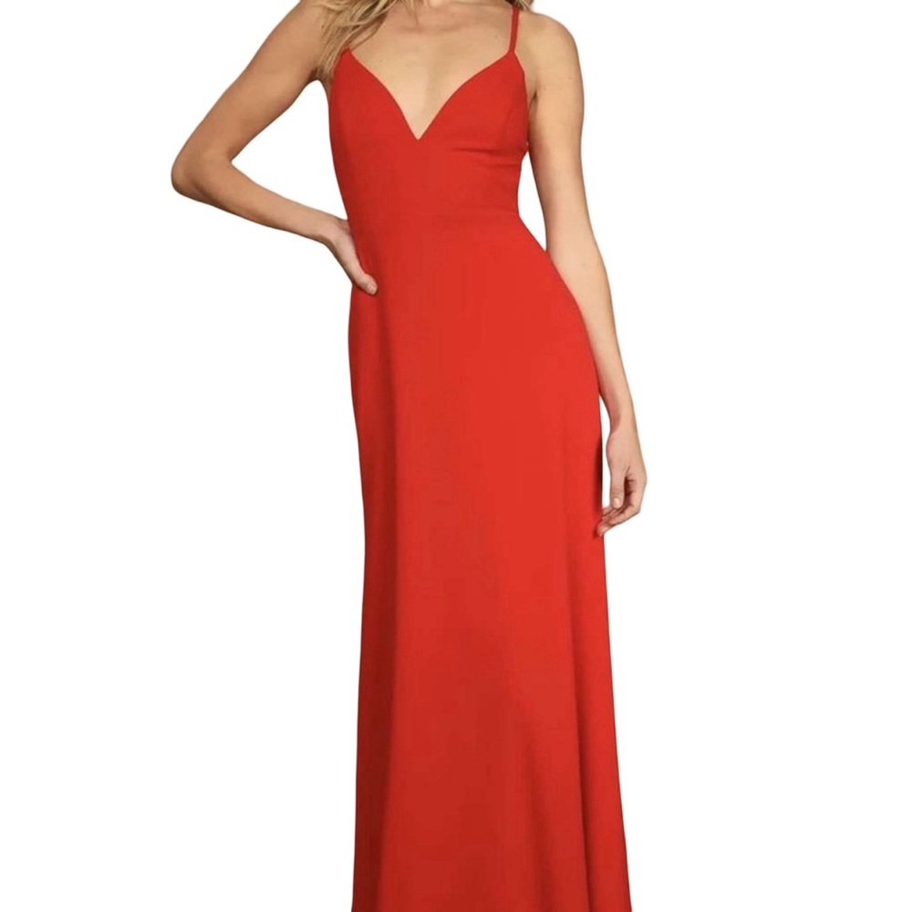 Lulus Red Maxi Dress Size L NWT Strappy Back Open Back Formal Gown